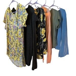 Yellow Floral Short Sleeve Tunic Top